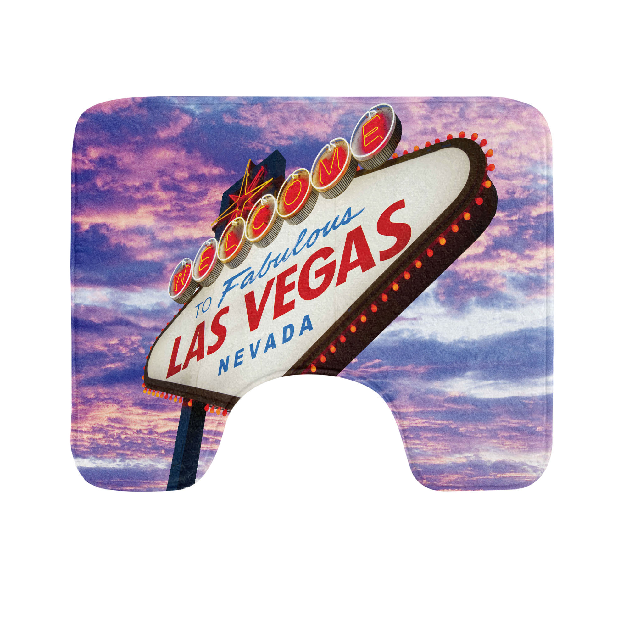 Dakota Fields Las Vegas Toilet Mat U-Shape Bathroom Rug 20" Lilac Dark